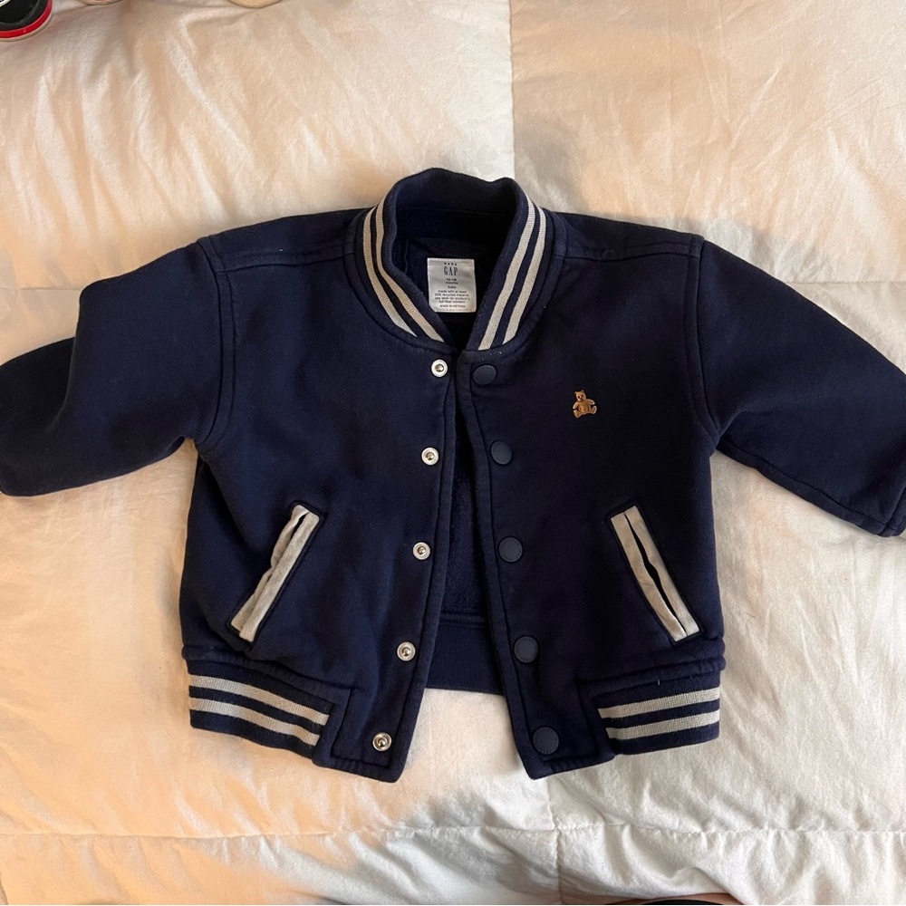 GAP Navy Kids Jacket with Striped Accents